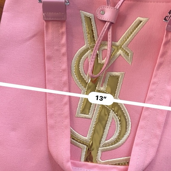 Yves Saint Laurent Pink Tote with Gold Logo - Picture 9 of 11